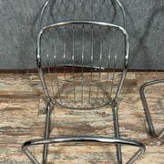 Pair of chromed metal chairs 1970