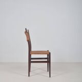 Chaise en teck et rotin, années 60