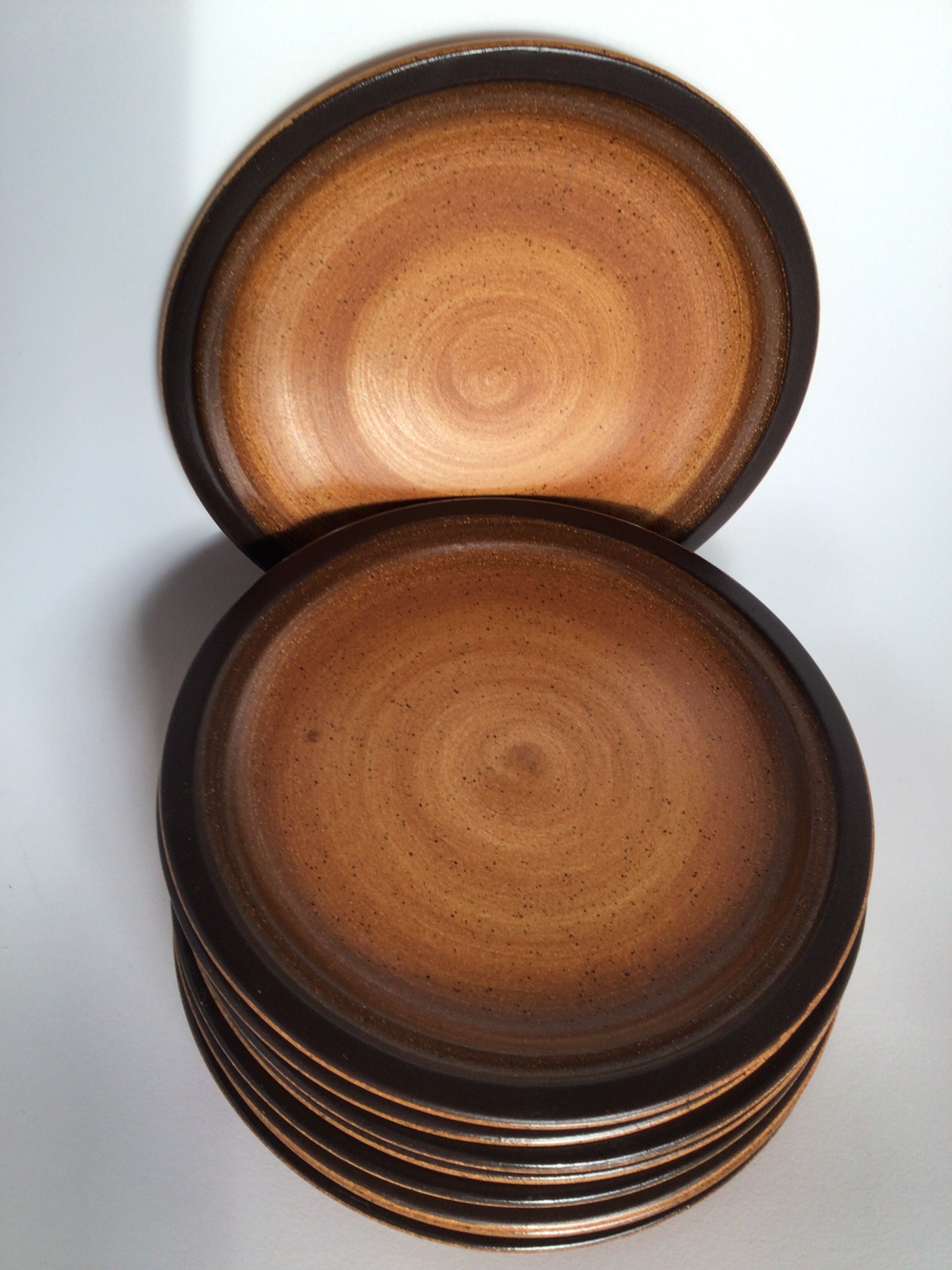 8 plates dessert speckled sandstone meylan st amand