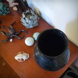 Art Deco vase with foliage, XL size, Accolay, France, 1950s