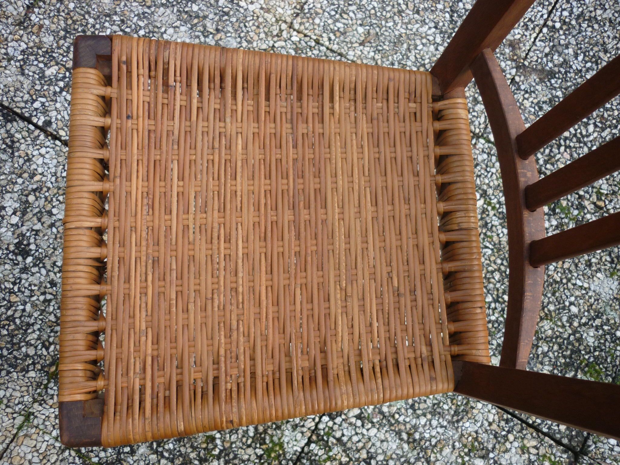 Renovated wicker-seated bistro chair