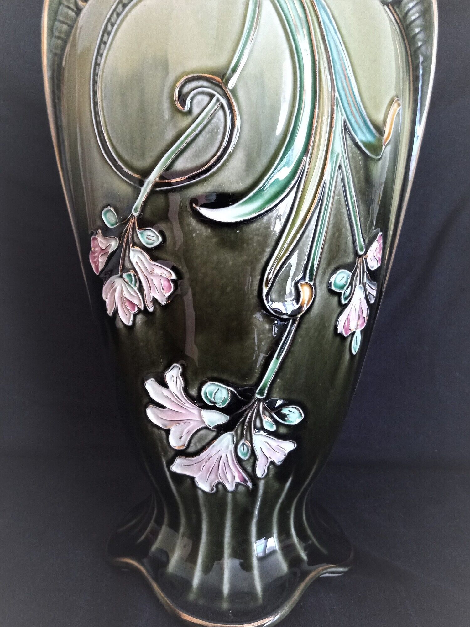 Gustave de Bruyn Art Nouveau earthenware vase by Fives Lille