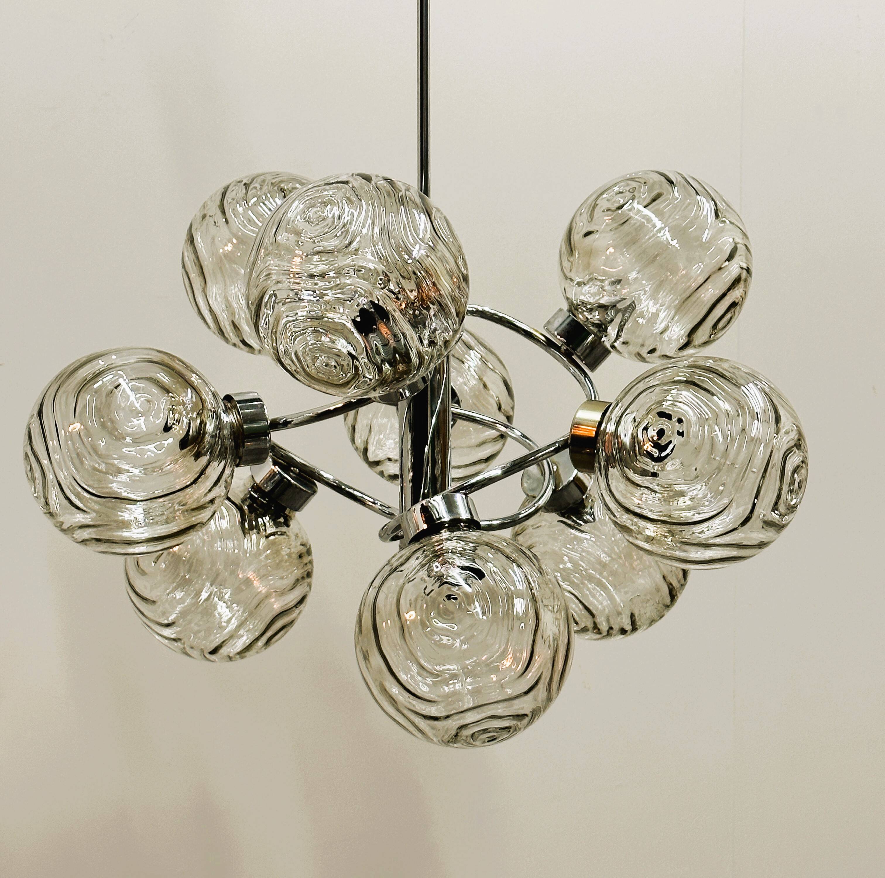 German Space Age Orbital Chandelier by Fischer Leuchten, 1970s. Germany