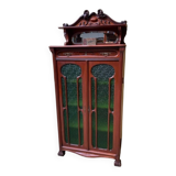 Antique Jugendstil display cabinet, vertical cabinet, Art Nouveau