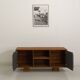 Teak TV cabinet with 2 doors and a niche with shelf
