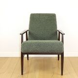 Fauteuil 'Lis', design en bouclés verts des années 1970 par Henryk Lis - 2 pièces disponibles