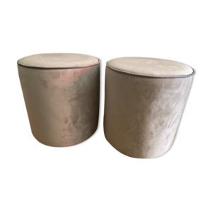 Lot de 2 poufs velours