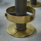 Set of 6 steel and brass stools, 1980s