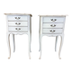 Pair of Louis XV style bedside tables patinated beige
