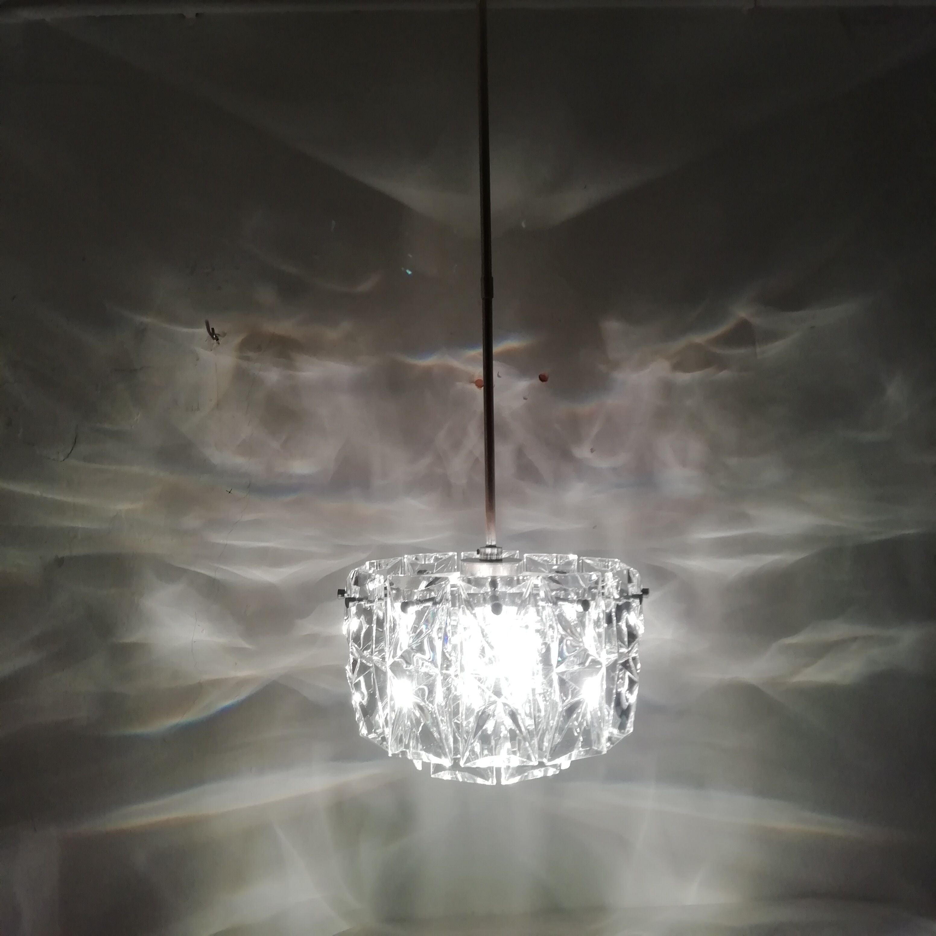 Kinkeldey glass ceiling lamp. 1970s