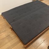 Vintage oak convertible bench by Alain Gaubert