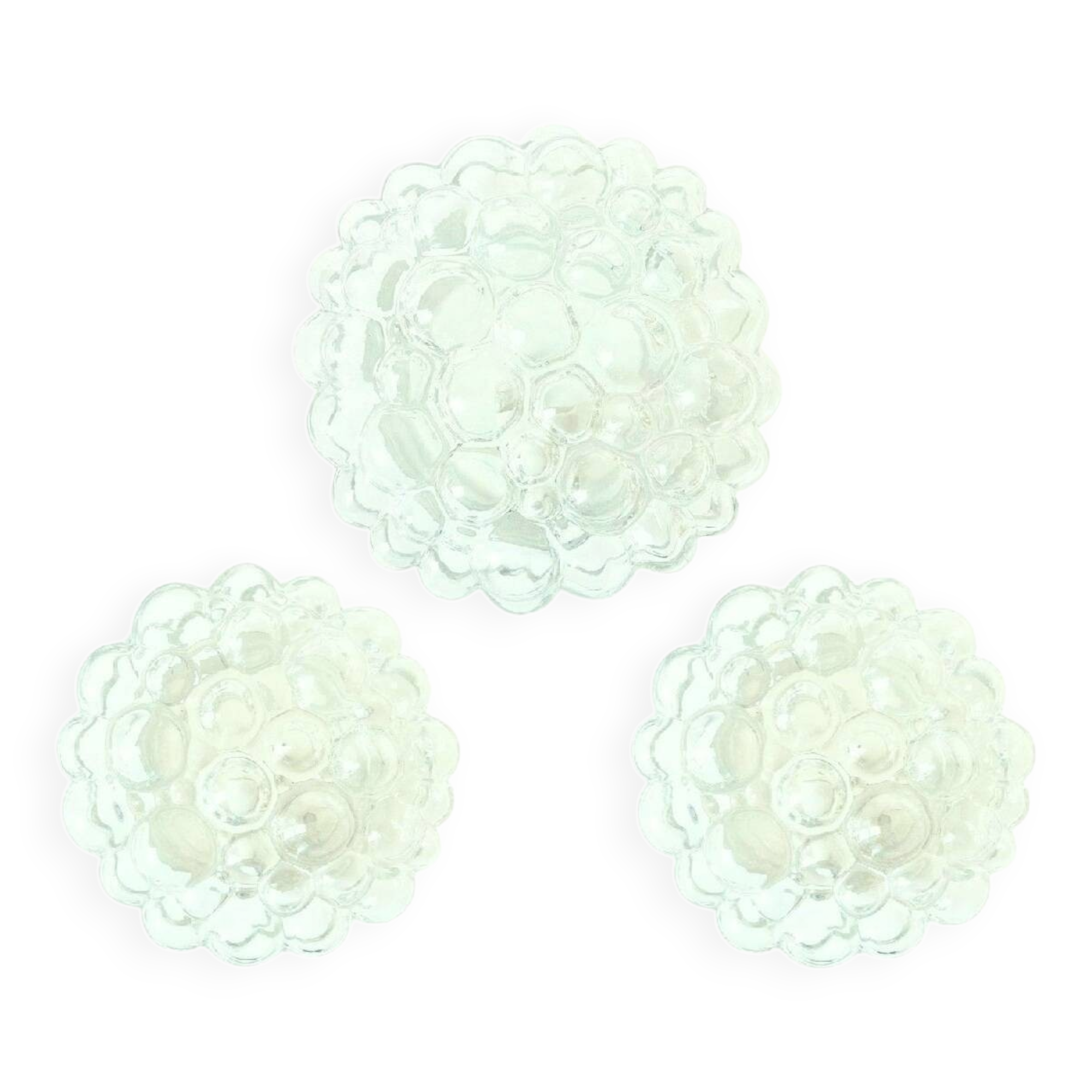 Set of 3 Mid-Century Glass Ceiling Light & 2 Wall Lights by H.Tynell, 1960s