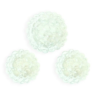 Set of 3 Mid-Century Glass Ceiling Light & 2 Wall Lights by H.Tynell, 1960s