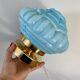 Lampe à poser globe vintage art déco en opaline bleue