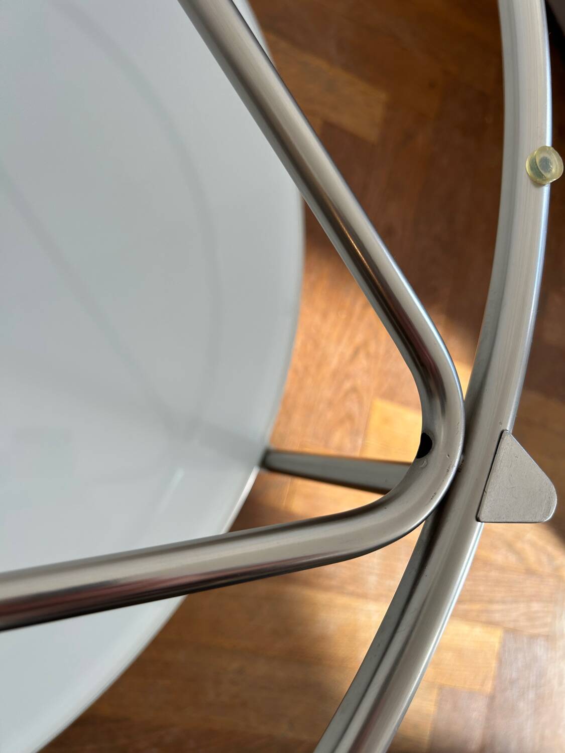 IKEA white glass coffee table by Ehlen Johansson, 1980s
