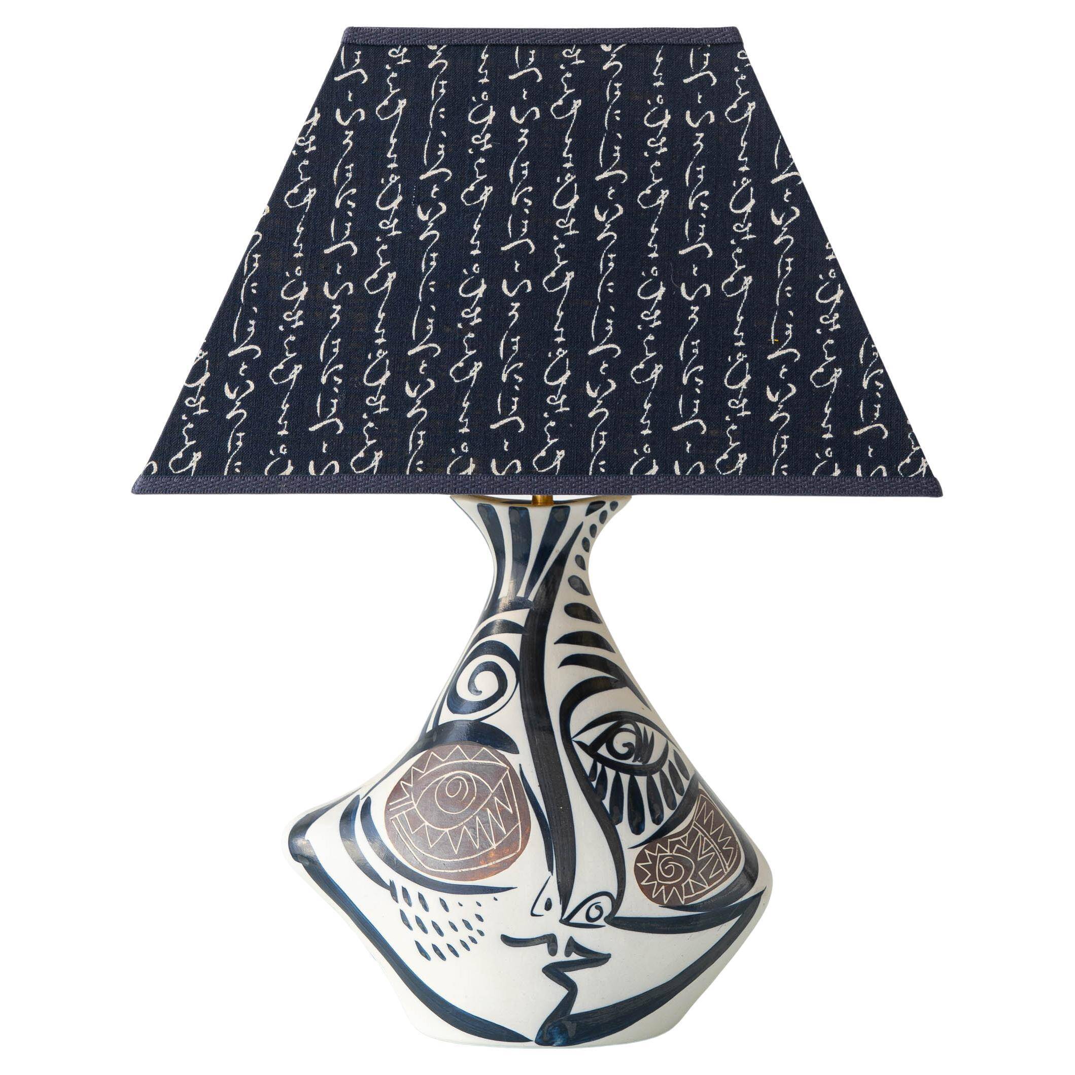 Lampe de table cubiste en céramique style Picasso espagnol Otero Regal