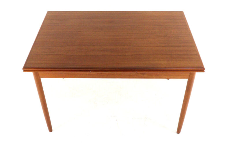 Rectangular Danish Extendable Dining Table 'Ahrus'  mid centuty modern teak