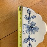 Pair of ceramic flower pots - flower picks with blue floral motifs