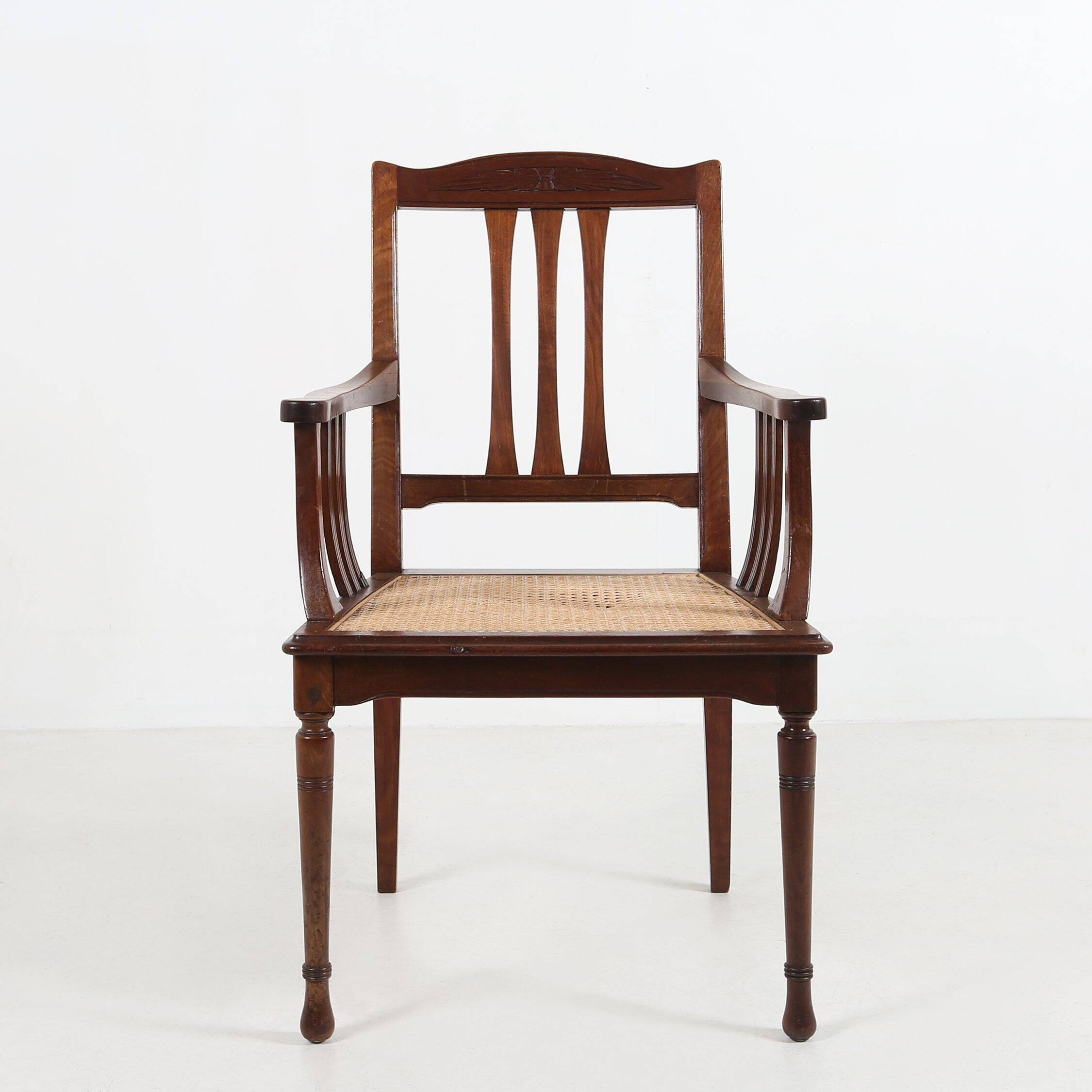 Antique French Armchair with Cane Seat, France, circa 1890