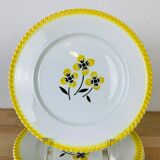 Lot de 6 assiettes plates en faïence vintage