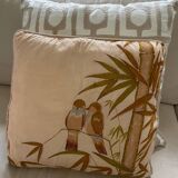 Vintage cushion decorated with birds, Thailand