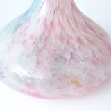Vintage pastel colors polychrome murano glass flower vase, italy
