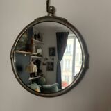 1940s Art Deco Double Sided Brass Round Wall Mirror