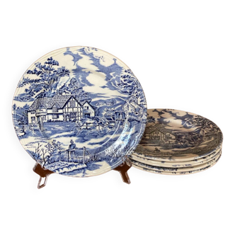 6 assiettes plates English Style / Lunéville France