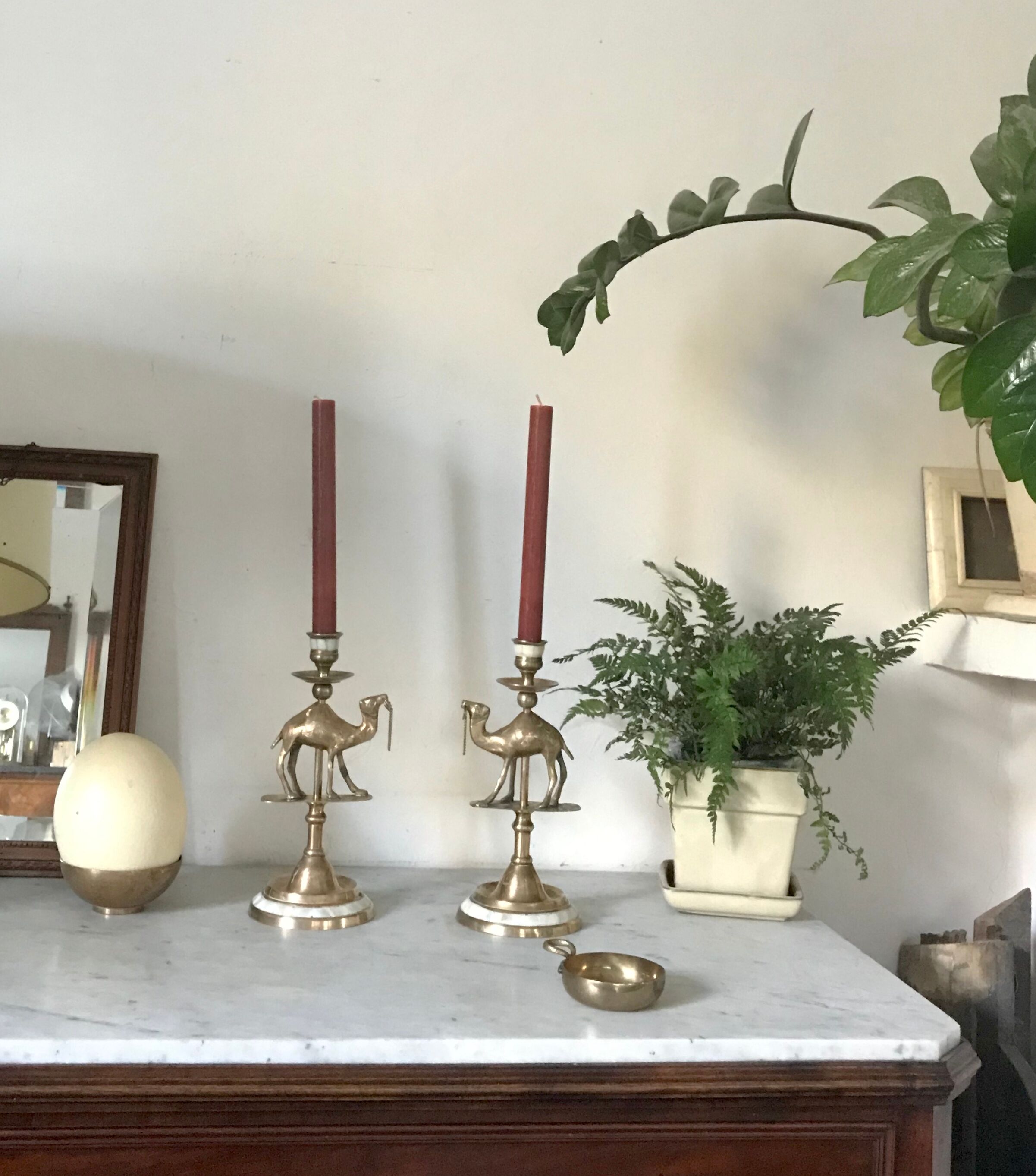 Pair of brass candlesticks