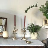 Pair of brass candlesticks