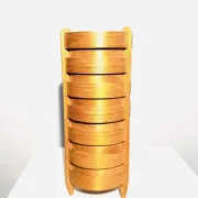 Cylindrical Pinewood Table Lamp In The Manner Of Hans-Agne Jakobsson, Sweden, Circa 1960S