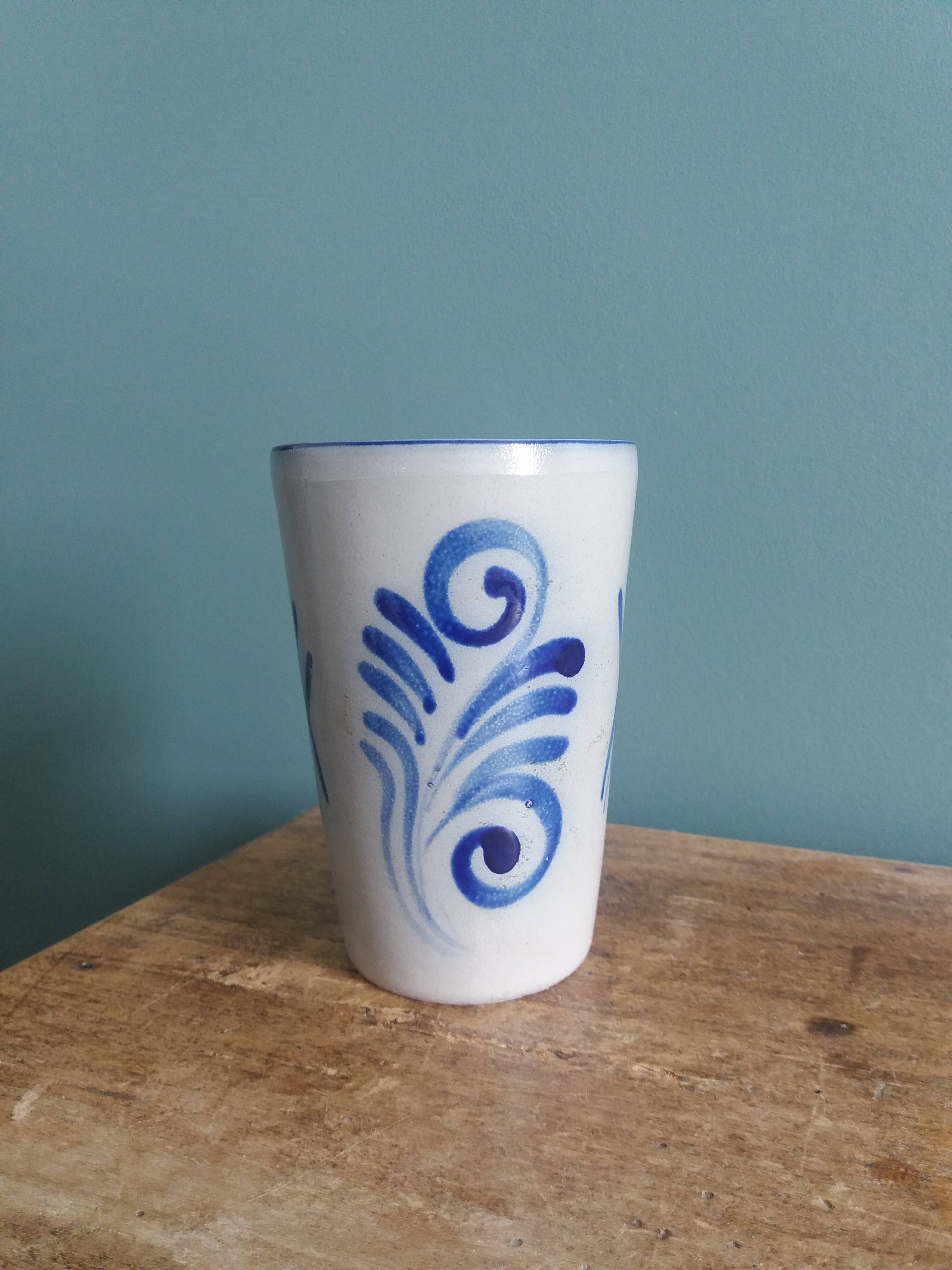 Alsace stoneware tumbler mug glass