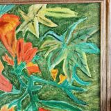 Gouache on panel bouquet of bigognes signed