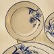 4 flat plates in Gien earthenware model Alberic