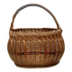 Old woven wicker basket and scoubidou
