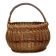 Old woven wicker basket and scoubidou