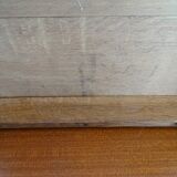 Old brutalist wood stool