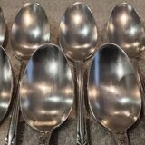 11 silver-plated dessert spoons, OD style, Louis XVI style