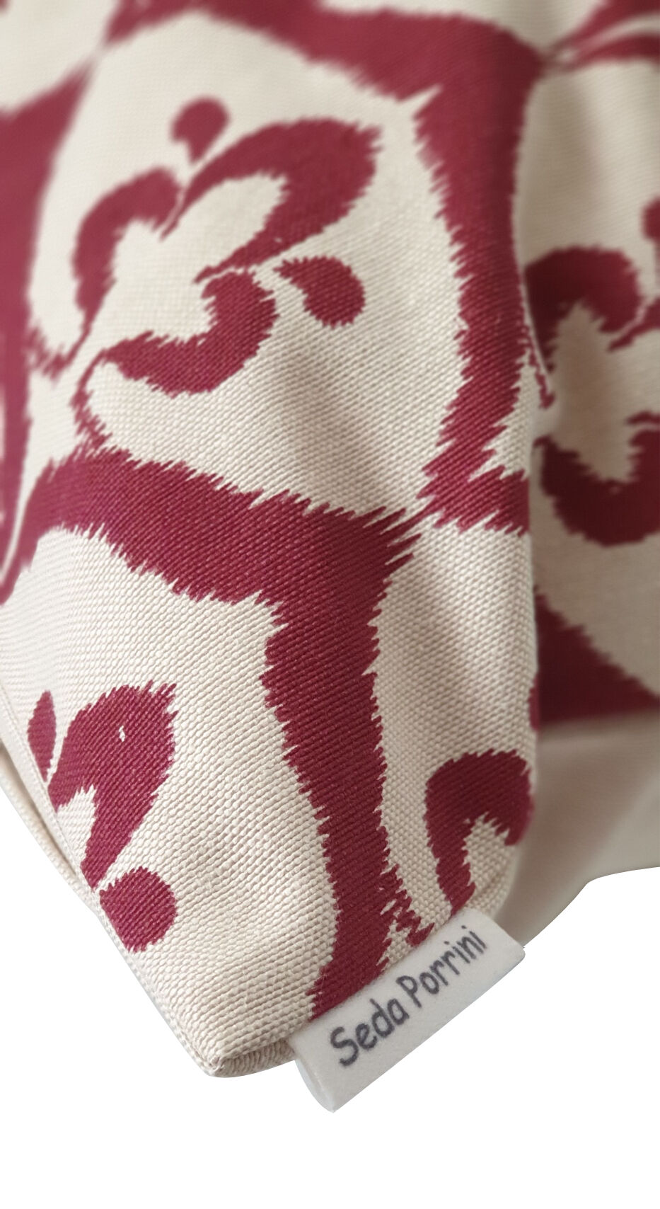 Ottoman cushion cover style ikat beige / garnet - 50 x 50