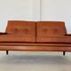 Canapé en cuir cognac Svend Skipper vintage danois des années 50 pour 2 personnes.