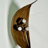 Vintage 70'S banana leaf wall lamp