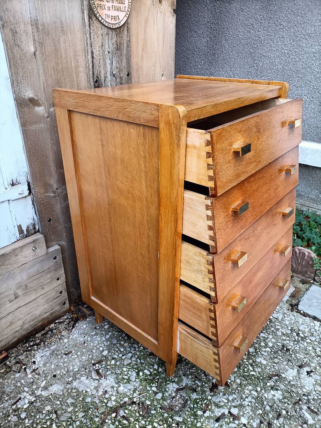 Vintage chiffonier with compass feet