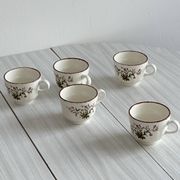 Pagnossin earthenware floral coffee cups, Treviso, Italy.