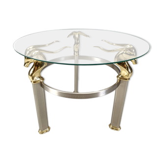 Vintage brass side table in the shape of an ibex or antelope, 1970s
