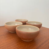 Set of 4 vintage stoneware bowls – terracotta tones – natural raw spirit