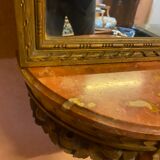 Console and trumeau, Louis XVI style in gilded wood