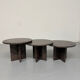 Vintage 1970s design round granite nesting coffee table with 3 elements.