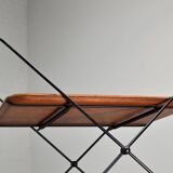 Minimalistic Paul Nagel Teak and Steel Teatrolley. Germany, 1950s