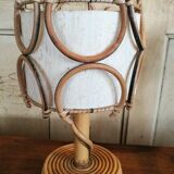 Pair of rattan bedside lamps