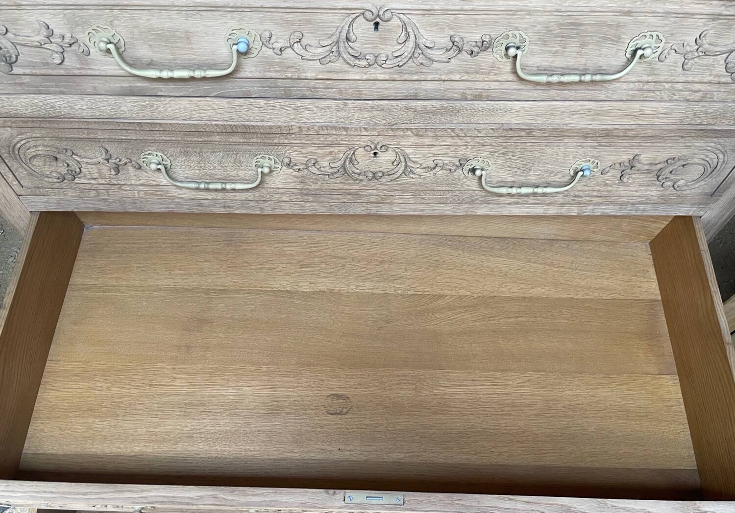 Large stripped oak chest of drawers